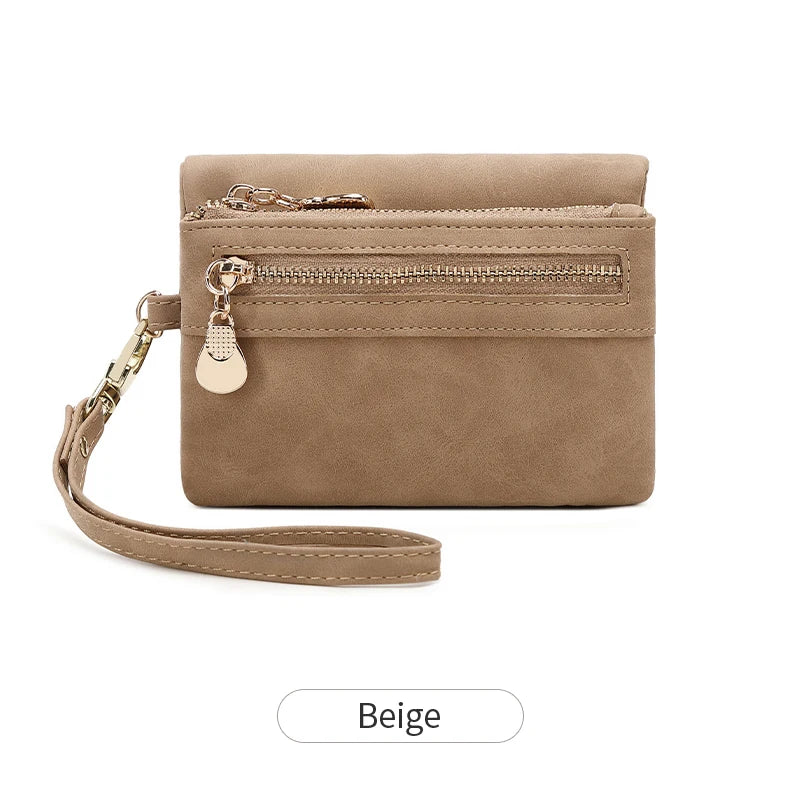 Retro foldingzipper wallet