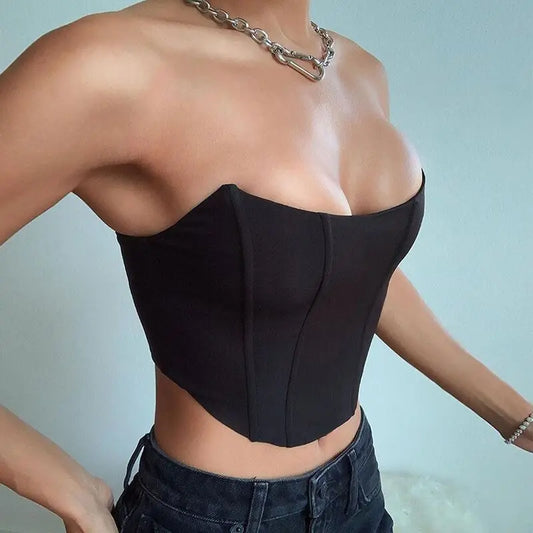 Sleeveless Off Shoulder Fashion Sexy Corset Crop Tops