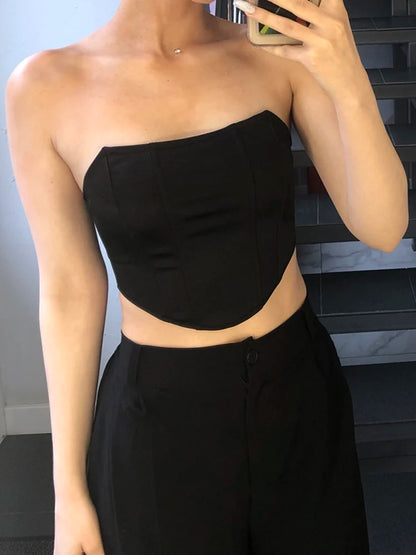 Sleeveless Off Shoulder Fashion Sexy Corset Crop Tops