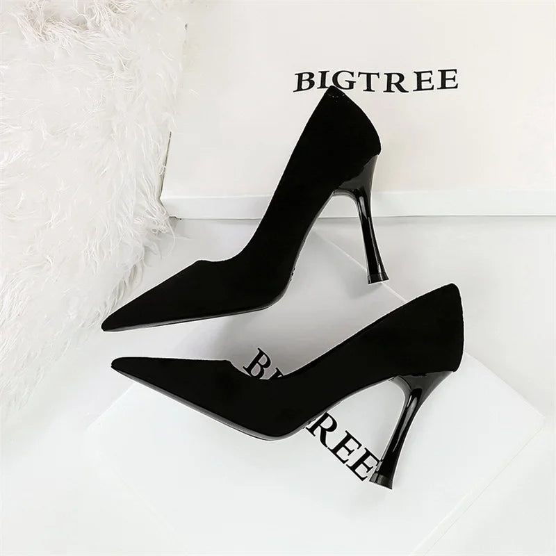 Suede high heels
