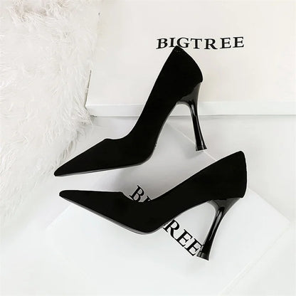 Suede high heels