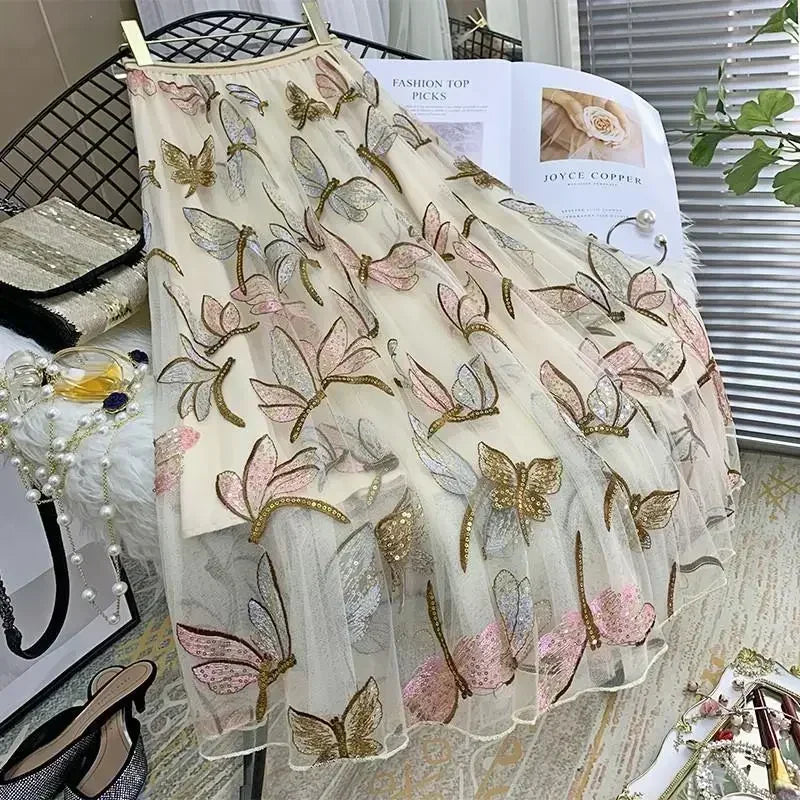 Y2k Skirt Fashion Clothes Vintage Long Skirt