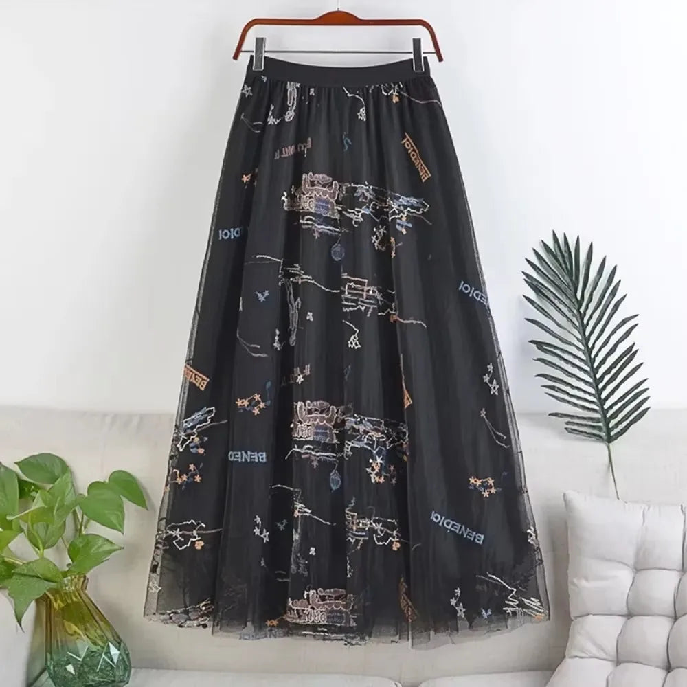 Y2k Skirt Fashion Clothes Vintage Long Skirt