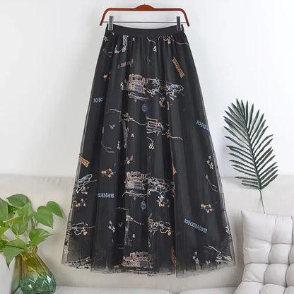 Y2k Skirt Fashion Clothes Vintage Long Skirt