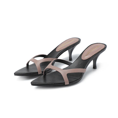 Women's mid heeled slippers