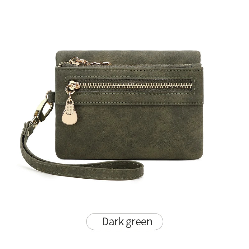 Retro foldingzipper wallet