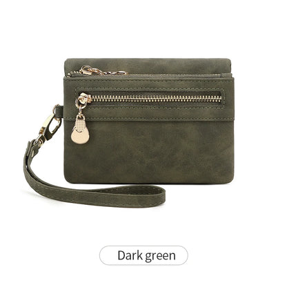 Retro foldingzipper wallet