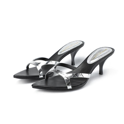 Women's mid heeled slippers