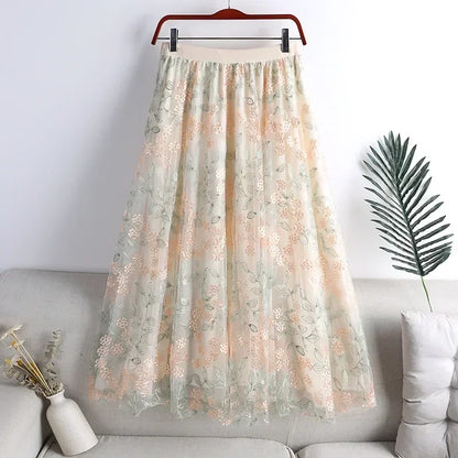 Y2k Skirt Fashion Clothes Vintage Long Skirt