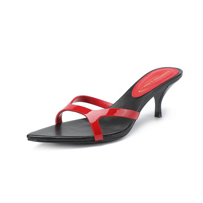 Women's mid heeled slippers