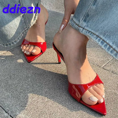 Female Red Footwear Heels Shoes