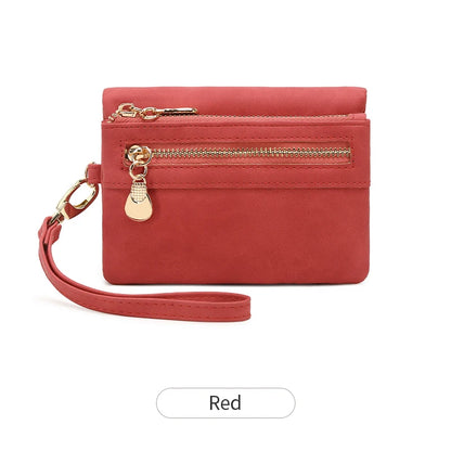 Retro foldingzipper wallet