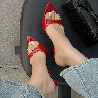 Female Red Footwear Heels Shoes