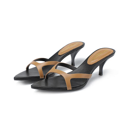 Women's mid heeled slippers