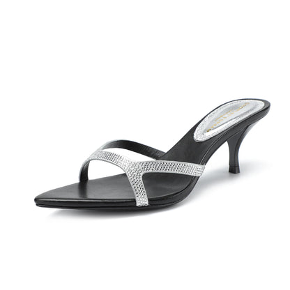 Women's mid heeled slippers