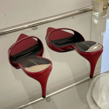 Female Red Footwear Heels Shoes