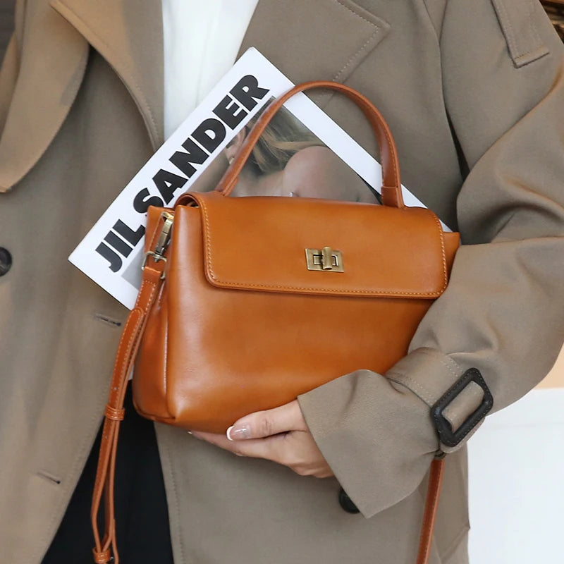 Cowhide Genuine Leather Tote Bag