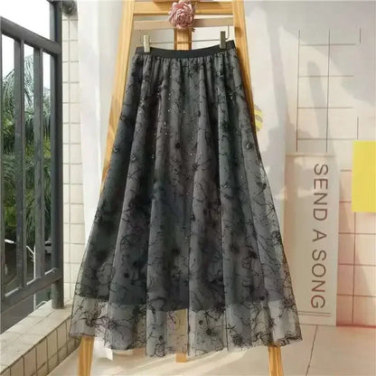 Y2k Skirt Fashion Clothes Vintage Long Skirt