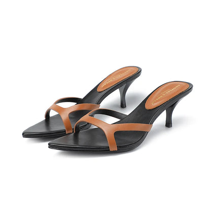 Women's mid heeled slippers