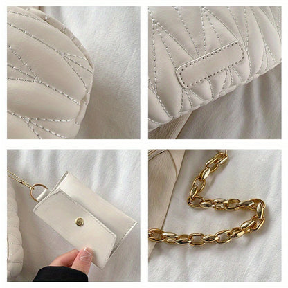 Quilted Ruched Crescent Bag