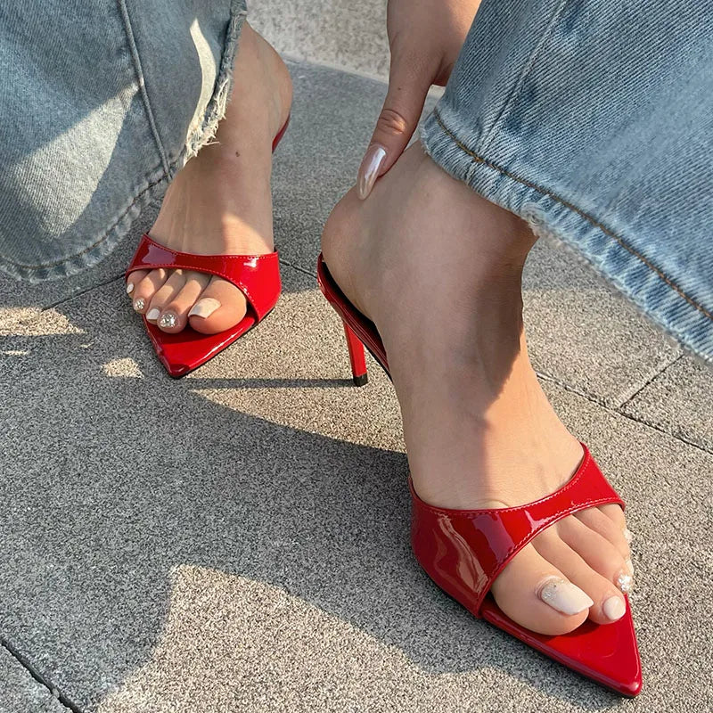 Female Red Footwear Heels Shoes