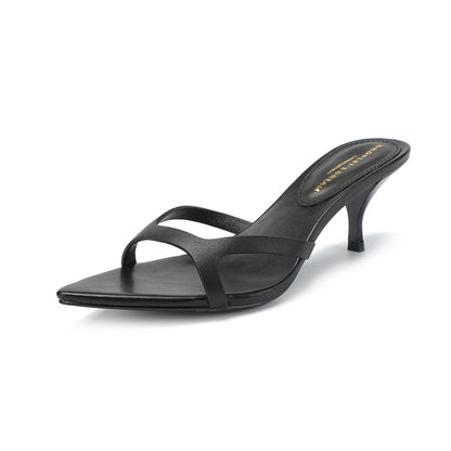 Women's mid heeled slippers