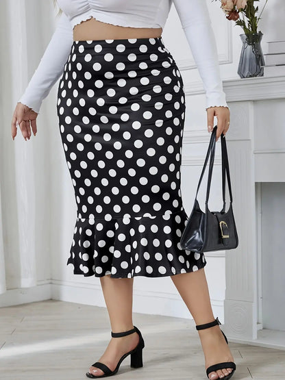 Plus size package hip fishtail skirt